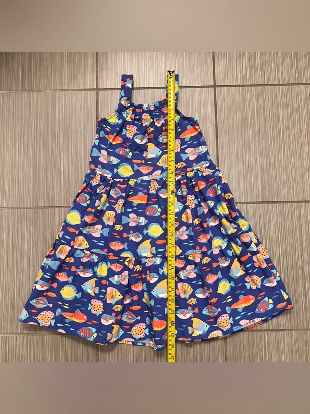 Gymboree Fish Dress cotton 7 summer beach